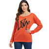 Love Pattern Dropped Shoulder Sweatshirt