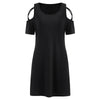 Criss Cross Sleeve Round Neck Shift Dress