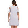 Criss Cross Sleeve Round Neck Shift Dress