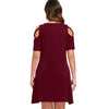 Criss Cross Sleeve Round Neck Shift Dress