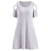 Criss Cross Sleeve Round Neck Shift Dress
