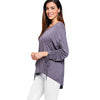 Long Sleeve Asymmetrical T-shirt with Drawstring