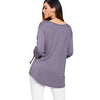 Long Sleeve Asymmetrical T-shirt with Drawstring