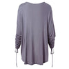 Long Sleeve Asymmetrical T-shirt with Drawstring