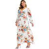 Plus Size Bohemian Floral Print Maxi A Line Dress