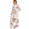 Plus Size Bohemian Floral Print Maxi A Line Dress