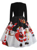 Santa Claus Print Long Sleeve Christmas Dress