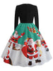 Santa Claus Print Long Sleeve Christmas Dress