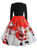 Santa Claus Print Long Sleeve Christmas Dress