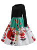 Santa Claus Print Long Sleeve Christmas Dress