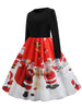 Santa Claus Print Long Sleeve Christmas Dress