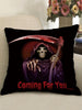 Halloween Death and Letters Print Decorative Pillowcase