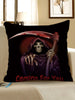 Halloween Death and Letters Print Decorative Pillowcase
