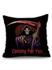 Halloween Death and Letters Print Decorative Pillowcase