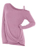 Knotted Skew Neck Sweater