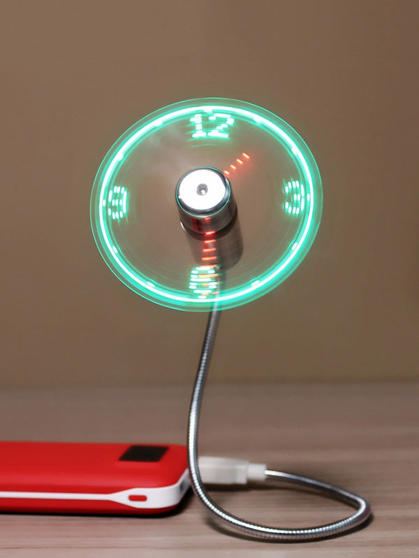Mini USB Fan with Creative LED Clock Display