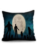 Halloween Moon Night Zombie Print Decorative Pillowcase