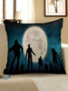 Halloween Moon Night Zombie Print Decorative Pillowcase