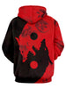 Wolf Print Kangaroo Pocket Casual Hoodie