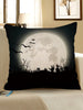 Halloween Bat Moon Printed Pillow Cover