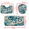 Octopus Printed Durable Bathroom Shower Curtain  Waterproof  Bath Curtain Sets Toilet Cover Mat Non-Slip Bathroom Rug Set