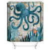 Octopus Printed Durable Bathroom Shower Curtain  Waterproof  Bath Curtain Sets Toilet Cover Mat Non-Slip Bathroom Rug Set