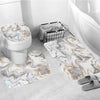 Marbling Printed Bathroom Shower Curtain  Waterproof  Bath Curtain Sets Toilet Cover Mat Non-Slip Bathroom Rug Set
