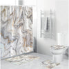 Marbling Printed Bathroom Shower Curtain  Waterproof  Bath Curtain Sets Toilet Cover Mat Non-Slip Bathroom Rug Set