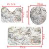 Marbling Printed Bathroom Shower Curtain  Waterproof  Bath Curtain Sets Toilet Cover Mat Non-Slip Bathroom Rug Set