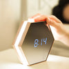 Smart Home Multi-function Mirror USB Bedroom Alarm Clock Night Light