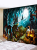 Halloween Pumpkin Castle Witch Pattern Print Tapestry