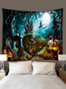 Halloween Pumpkin Castle Witch Pattern Print Tapestry