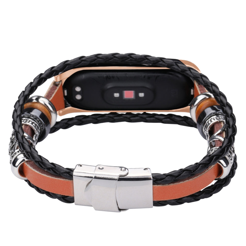TAMISTER Buckle Metal Ethnic Beaded Retro Element DIY Replacement Wristband for Xiaomi Mi Band 4
