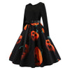 Halloween Pumpkin Print Flare Dress