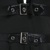 Buckle Strap Cut Out Lace-up Handkerchief Gothic Dress