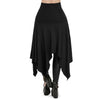 High Waisted Lace-up Slit Front Asymmetric Skirt