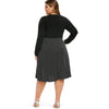 Dots Long Sleeve Surplice Plus Size Dress