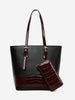 Color Block Textured Design Shoulder Bags Set