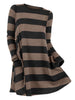 Striped Long Sleeve Longline Knitwear