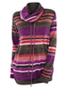 Striped Drawstring Cowl Neck Knitwear