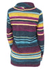 Striped Drawstring Cowl Neck Knitwear