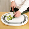 Folding Cutting Board Multi-functional Chopping Blocks Drain Washing Basket Dish Tub