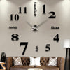 DIY Wall Mounted Clock Modern Unique Numbers Design Decorative