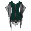 Criss Cross Lace Panel Cold Shoulder T-shirt