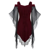 Criss Cross Lace Panel Cold Shoulder T-shirt