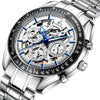 IKcolouring 98005 Fashion Men Automatic Mechanical Watch Hollow Six-pin Waterproof Design