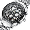 IKcolouring 98005 Fashion Men Automatic Mechanical Watch Hollow Six-pin Waterproof Design