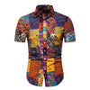 Short Sleeves Tribal Print Casual Shirt