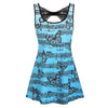 Music Note Butterfly Print Bowknot Lace Tank Top