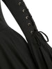 Hooded Lace-up Poet Sleeve Button Up Hanky Hem Skirted Gothic Coat